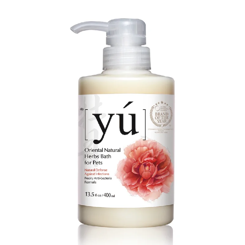 with the functions of decontamination, deodorization, and nourishment.YU Oriental Natural Herbs Bath Shampoo for Cats & Dogs -  Anti Bacterial formula (400ml)