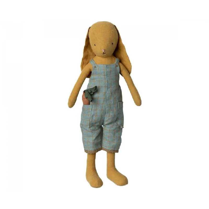 Maileg dusty yellow bunny size 3 in overalls