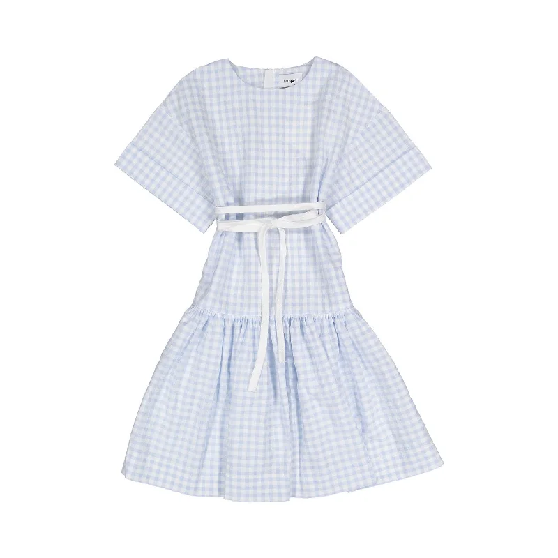 Unlabel Sky Blue Checks Reese Dress