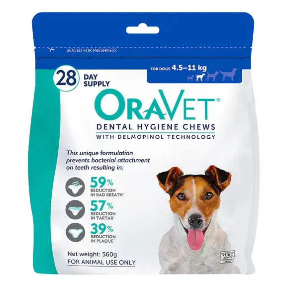 ORAVET Dental Hygiene Chews For Small Dogs 4.5KG-11KG (28pcs)