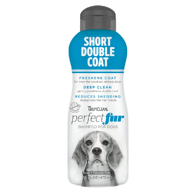 Pet grooming and cleaning products:Tropiclean PerfectFur Shampoo for Dogs Short Double Coat 473ml