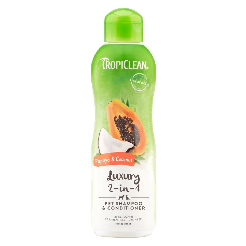 making it smoother and more shiny.Tropiclean Dog Grooming Papaya and Coconut Shampoo & Conditioner Luxury 355ml