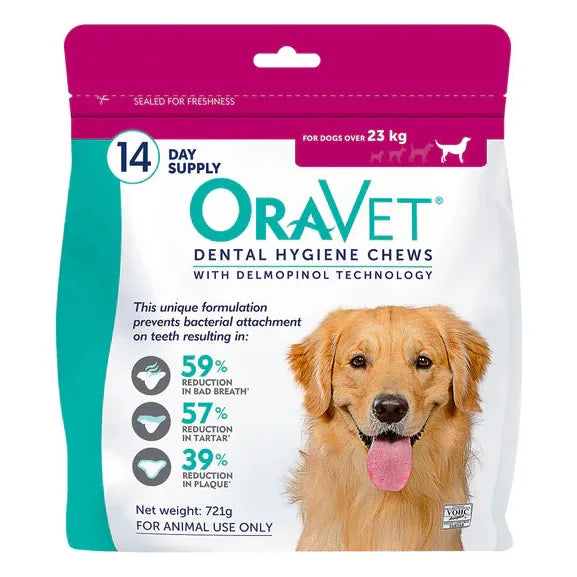 ORAVET Dental Hygiene Chews For Large Dogs Over 23KG (14pcs)