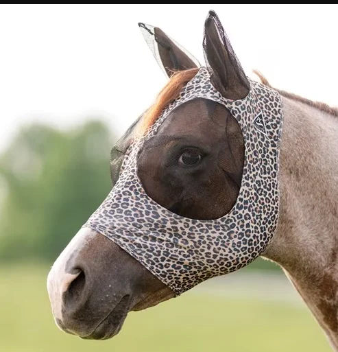 Comfort Fit Lycra Fly Mask with Ears- Cheetah