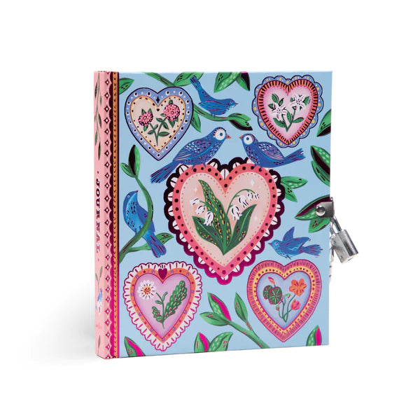 eeBoo hearts and birds journal / diary with key