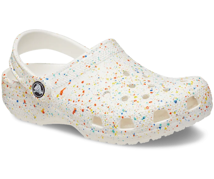 Kids' Classic Splatter Paint Clog - White/Multi