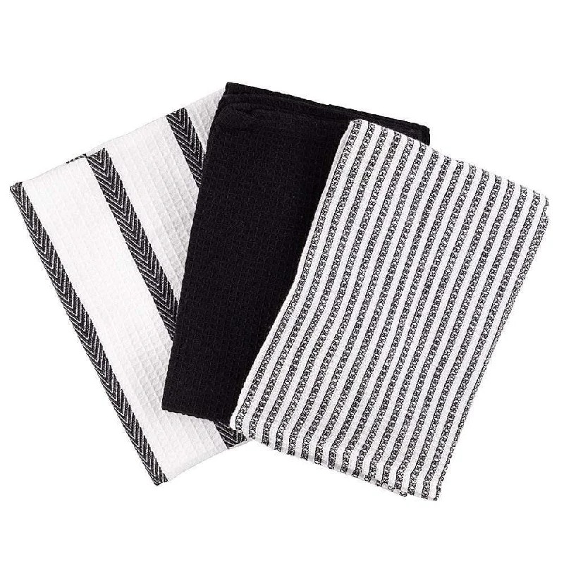 Scullery Pura Tea Towel Set of 3 Black