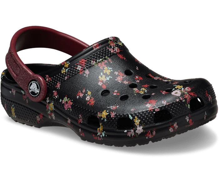 Kids' Classic Ditsy Floral Clog - Black/Multi