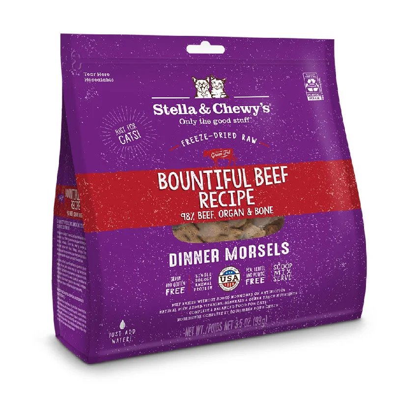    - High-fiber cat food  /pet-cat-food-1STELLA & CHEWY'S® BOUNTIFUL BEEF FREEZE-DRIED RAW DINNER MORSELS CAT FOOD