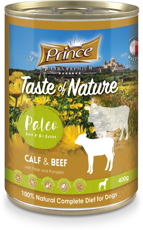 6. **Pet mattress is waterproof and washable**Prince Taste of Nature tin, Calf & Beef with Pear and Pumpkin - 400g