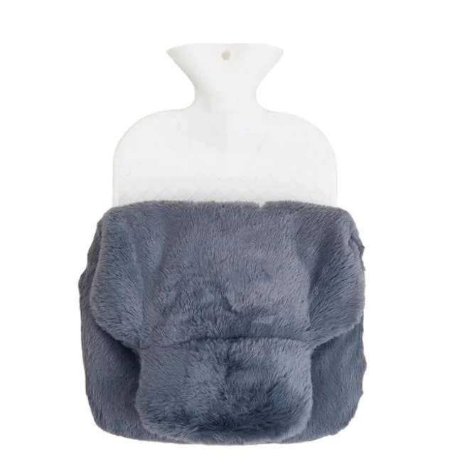 M&S Collection Supersoft Faux Fur Hot Water Bottle 'One Size Blue