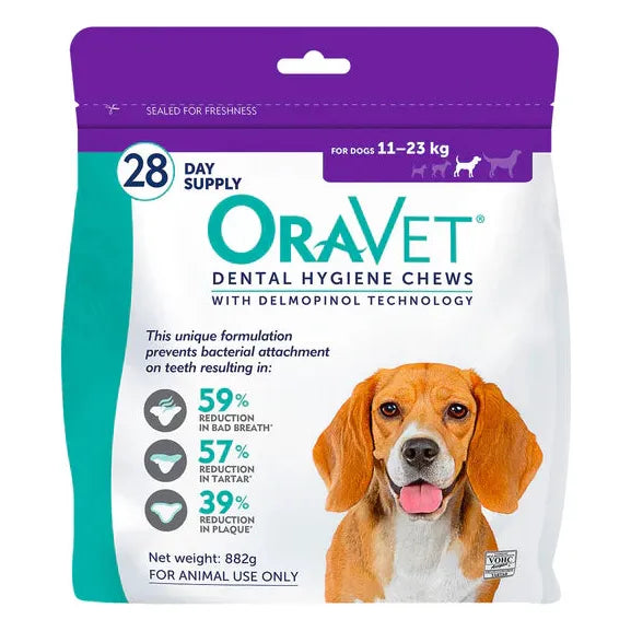 ORAVET Dental Hygiene Chews For Medium Dogs 11KG-23KG (28pcs)