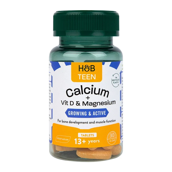 Holland & Barrett Teens Growing & Active Calcium, Vitamin D & Magnesium 30 Tablets