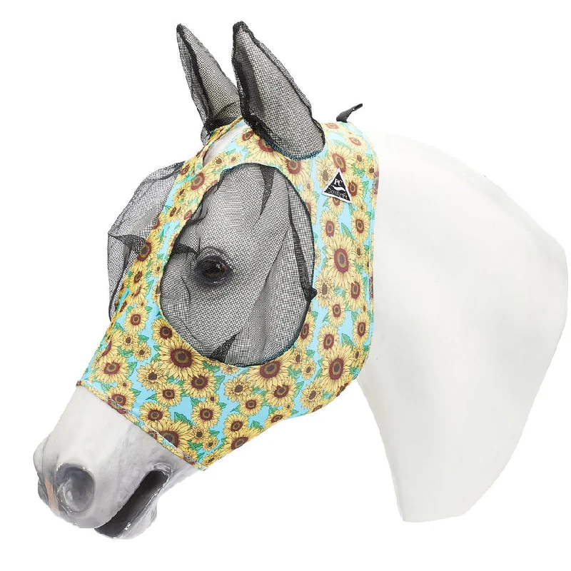 Comfort Fit Lycra Fly Mask with Ears- Sunflower