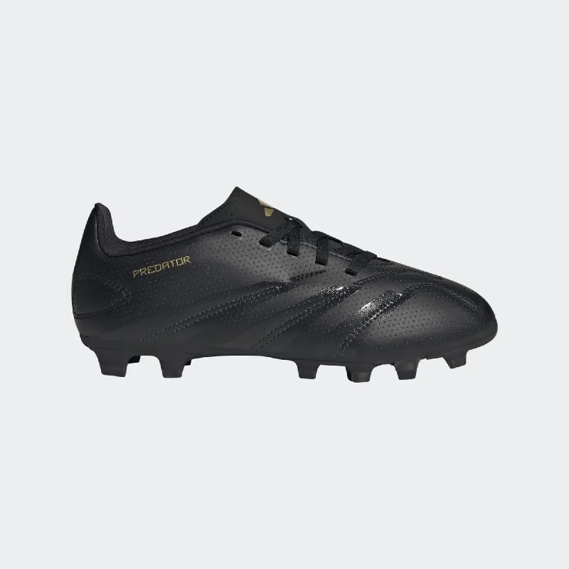 Kids' Predator Club Flexible Ground Soccer Cleat - Core Black/Carbon/Gold Metallic