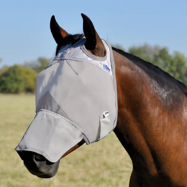 Crusader Fly Mask Long Nose - Grey