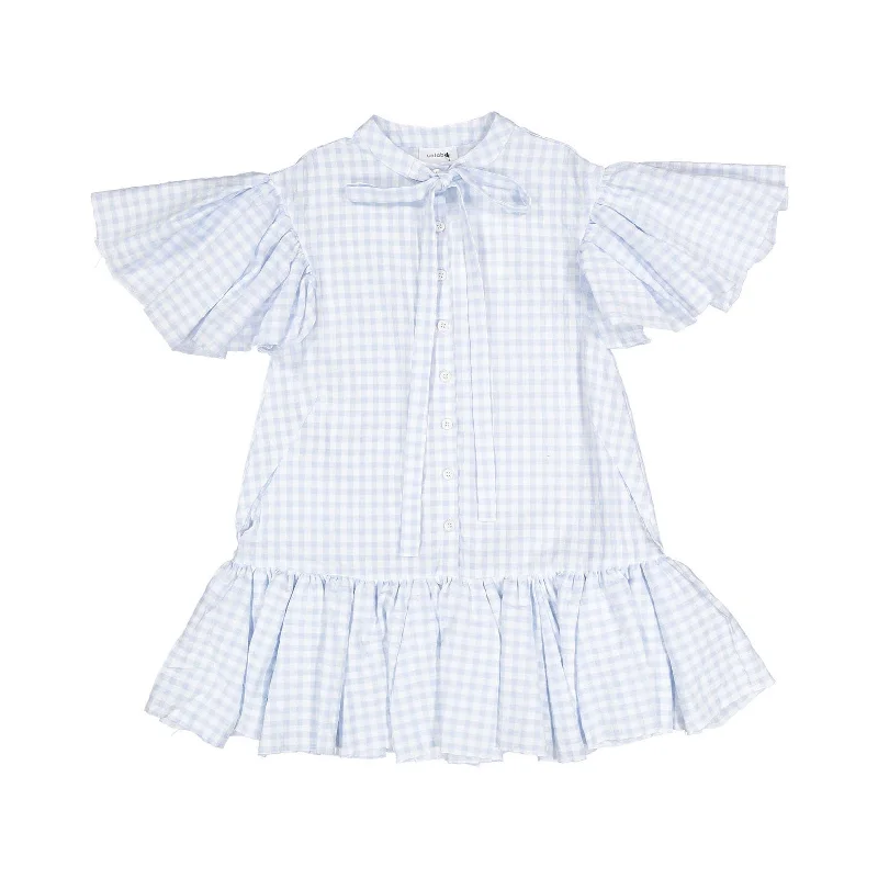 Unlabel Sky Blue Checks Piper Dress