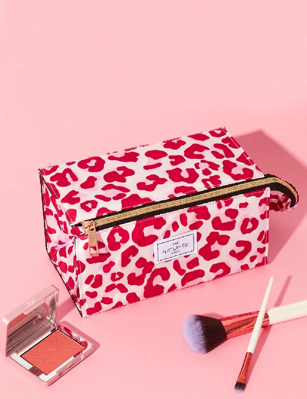 Makeup Box Bag In Pink Leopard