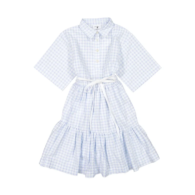 Unlabel Sky Blue Checks Nova Dress