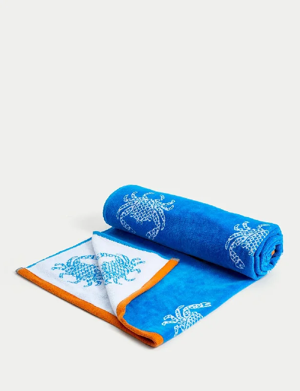 Pure Cotton Crab Beach Towel