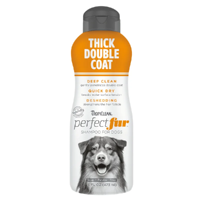 remove dead hair and dandruff, and promote pet skin health.Tropiclean PerfectFur Shampoo for Dogs Thick Double Coat 473ml