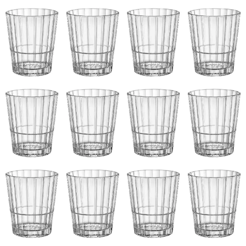 374ml Oxford Bar Stacking Double Whisky Glasses - Pack of 12  - By Bormioli Rocco