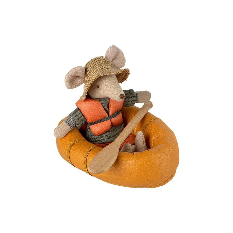 Maileg rubber boat for mouse dusty yellow