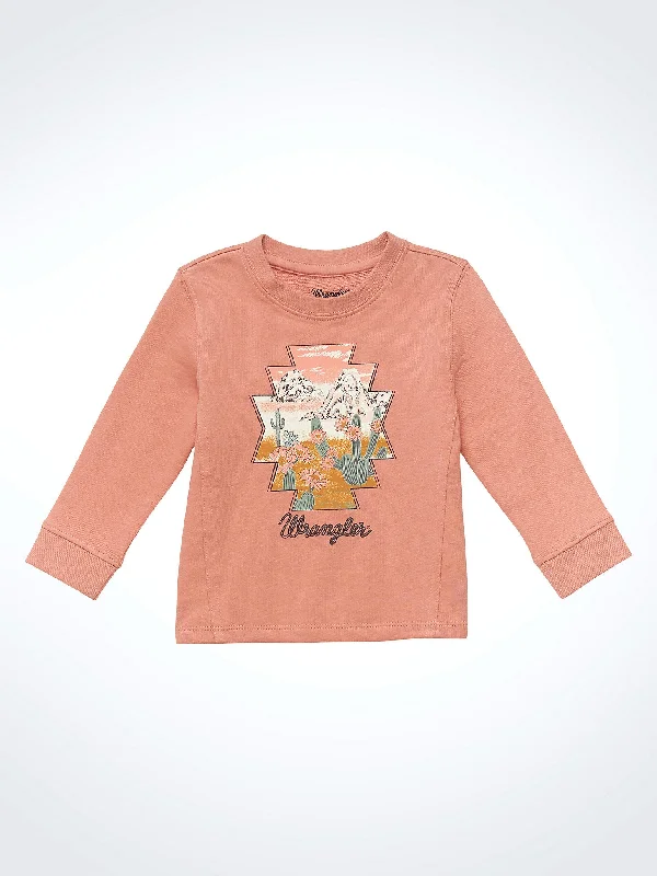 Little Girls' Desert Scene Crewneck Sweatshirt - Peach