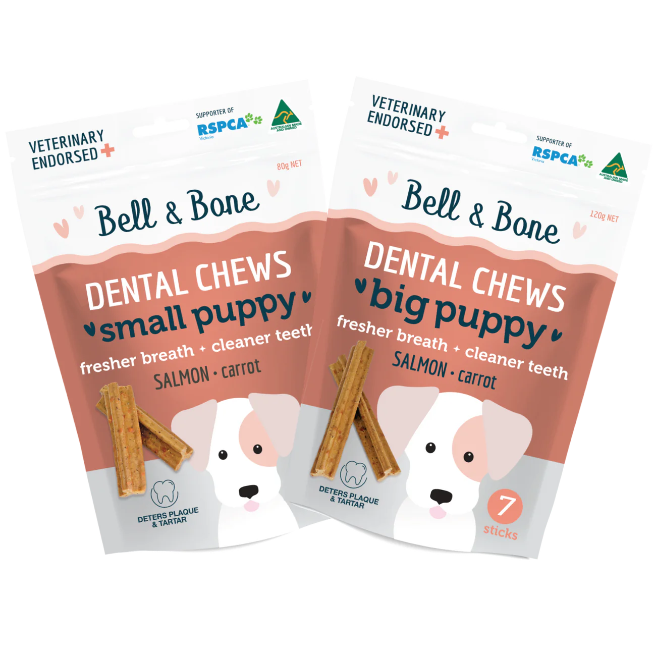 Bell and Bone Dog Dental Sticks - Puppys - Salmon and Coconut