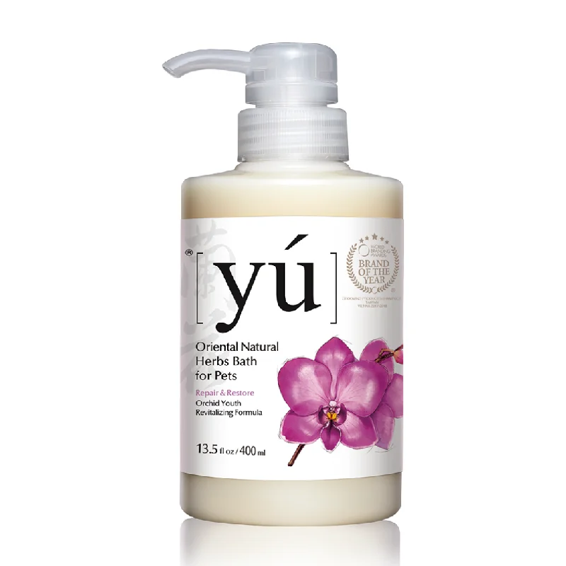 remove dead hair and dandruff, and promote pet skin health.YU Oriental Natural Herbs Bath Shampoo for Cats & Dogs -  Orchid Youth Revitalizing formula (400ml)