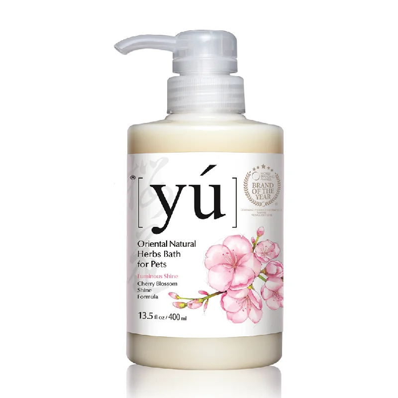 Pet grooming and cleaning products:YU Oriental Natural Herbs Bath Shampoo for Cats & Dogs -  Cherry Blossom Shine formula (400ml)