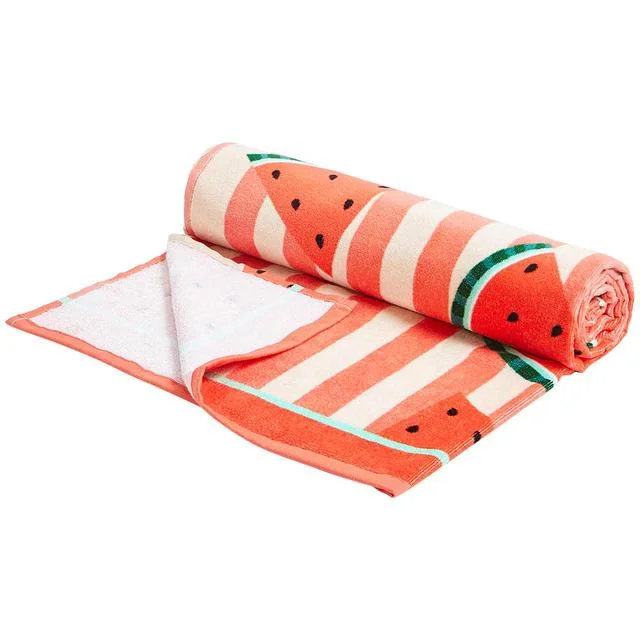 M&S Collection Pure Cotton Watermelon Beach Towel Red