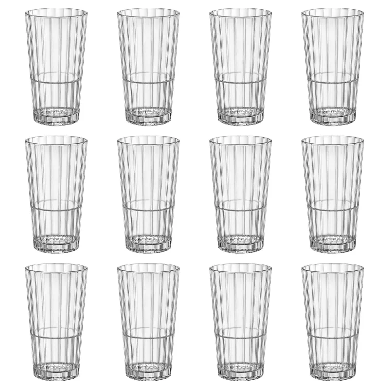 395ml Oxford Bar Stacking Highball Glasses - Pack of 12  - By Bormioli Rocco