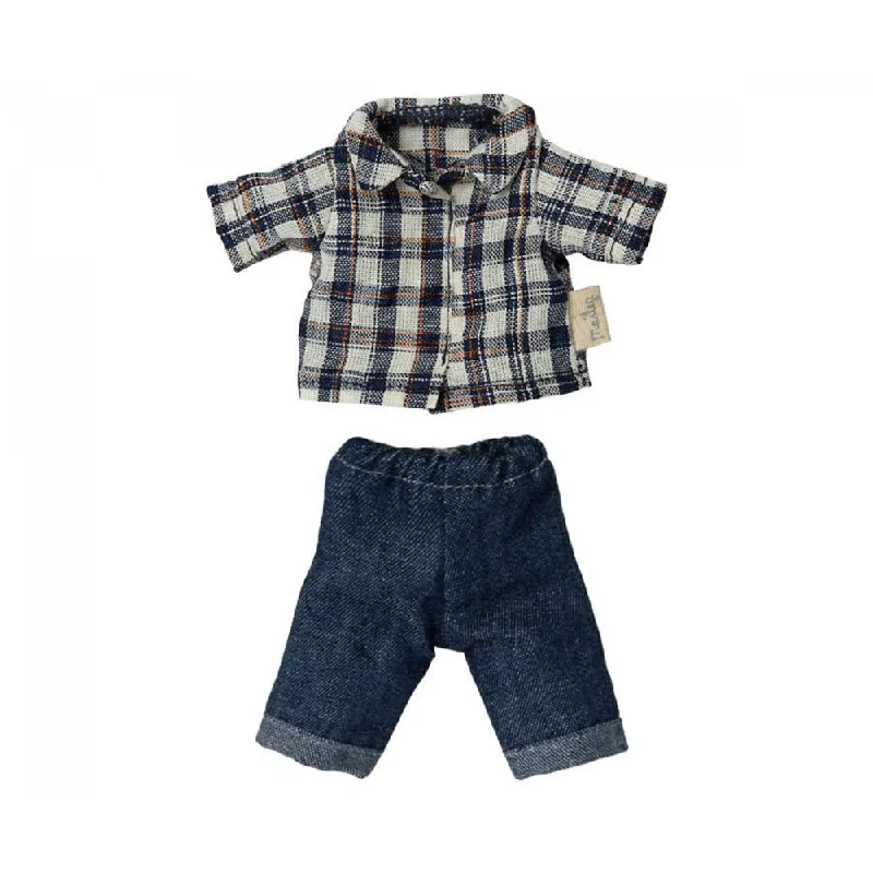 Maileg dad mouse clothes - plaid shirt