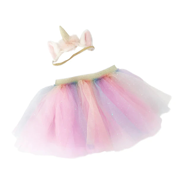 Mon Ami Rainbow Tutu & Unicorn Headband Set