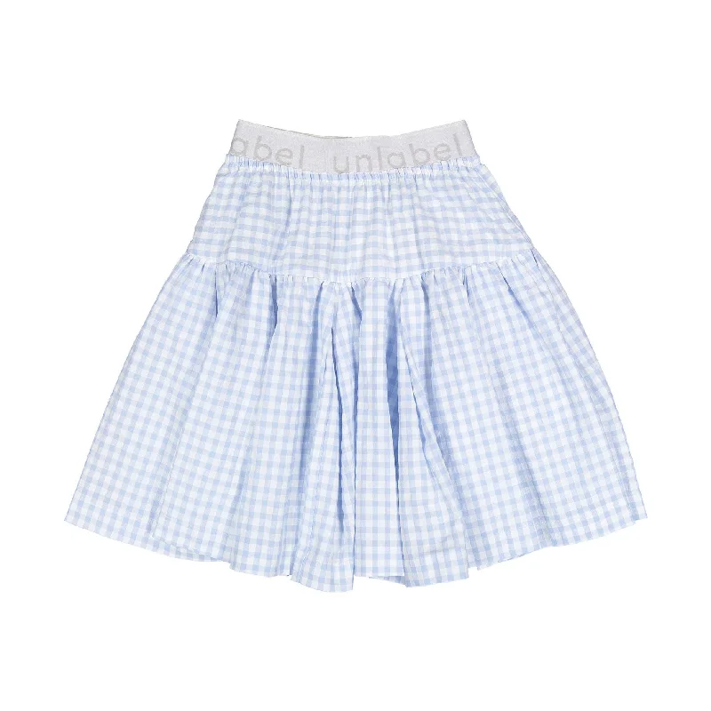 Unlabel Sky Blue Checks Austin Skirt