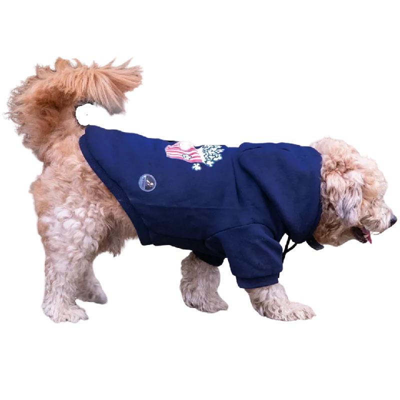 7. **Cat drinking fountain filter model**Pet Snugs Popcorn Print Sweatshirt for Dogs (Navy Blue)